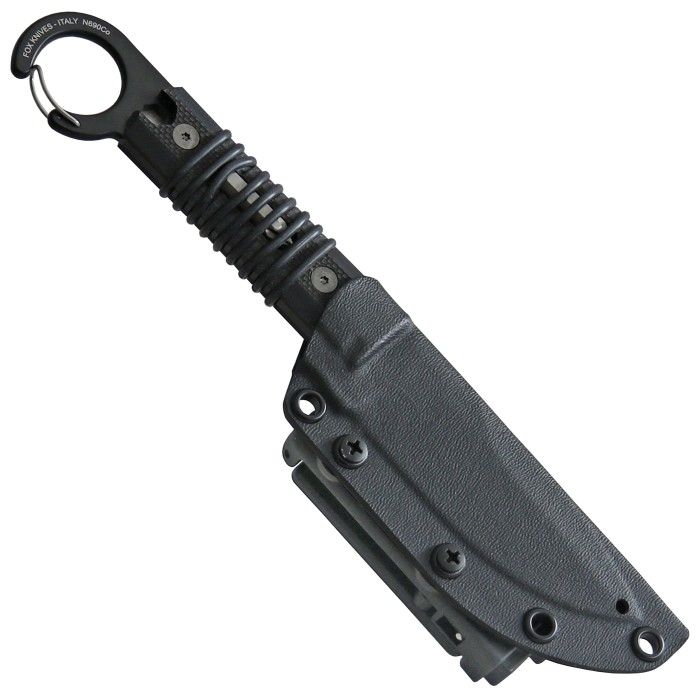 Fox Knives, outdoor knife, partial serration, Kydex sheath, belt adapter